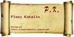 Plesz Katalin névjegykártya